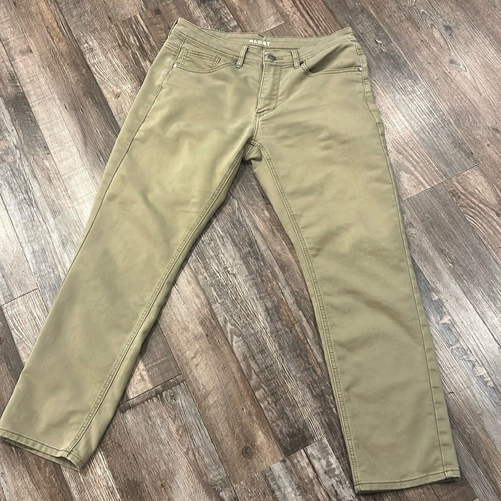 ALDAY Men’s Pant khaki Flat Front Casual Pant size 32 x 30